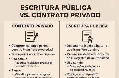 Escritura pública vs. contrato privado: ¿Cuál es la diferencia al comprar un inmueble?
